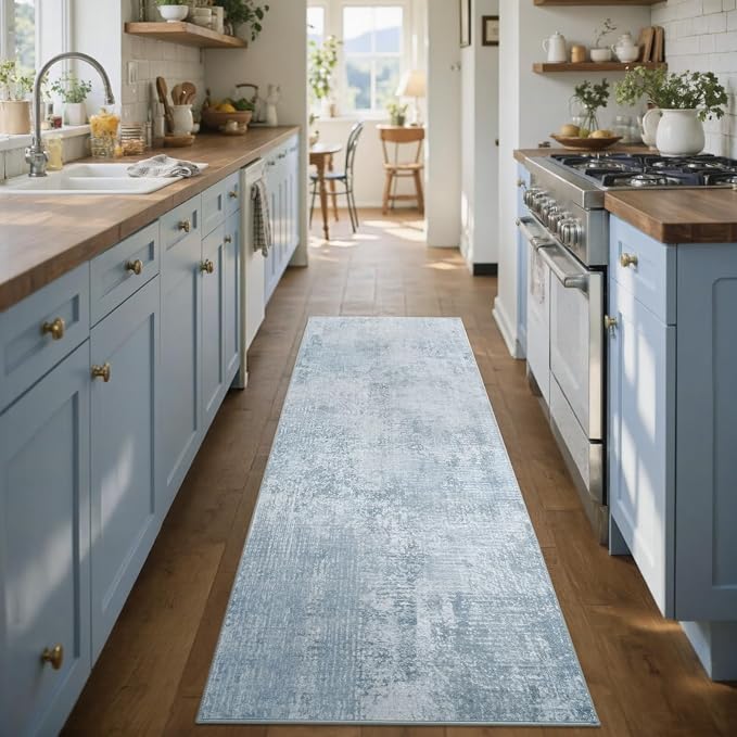2x6 Ft Washable Runner Rug, Non-Slip Low Pile Hallway Kitchen Area Rug - Image 4