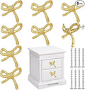 8 Pcs Bow Knobs for Dresser Matel Bow Drawer Knobs Vintage Dresser Handles Cabinet Drawer Pulls for Home Bedroom Kitchen Cabinets Hardware Cupboard (Gold,Classic Style)