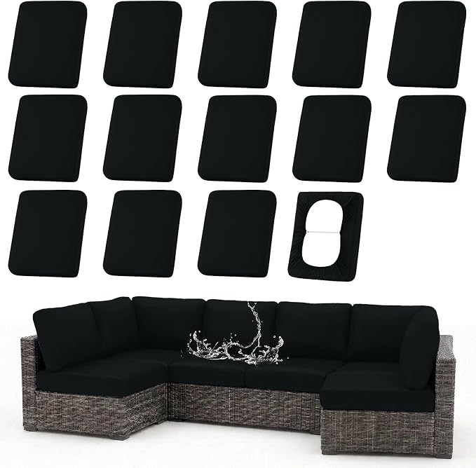 Waterproof Outdoor Cushion Covers, Stretch Patio Slipcovers | UV Resistant by hyha