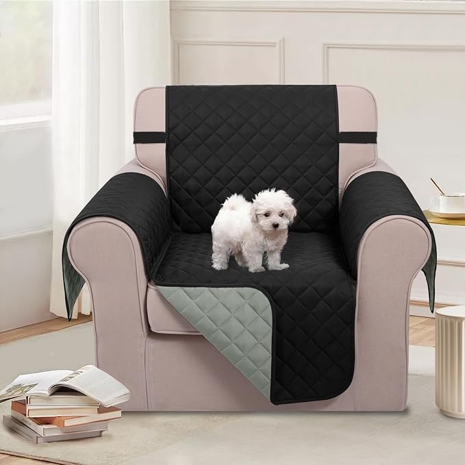 U-NICE HOME Reversible Oversized 28''Chair Covers, Pet Friendly, Elastic Straps - Image 2