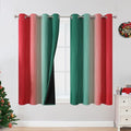 Red and Green Ombre Blackout Curtains 52Wx54L 2 Panels | Ombre Christmas by ESTELARTEXTILER