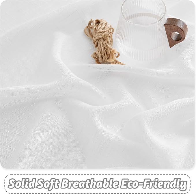 RYB HOME White Sheer Curtains 102 inches, Extra Long Ceiling Curtains | Half - Image 3