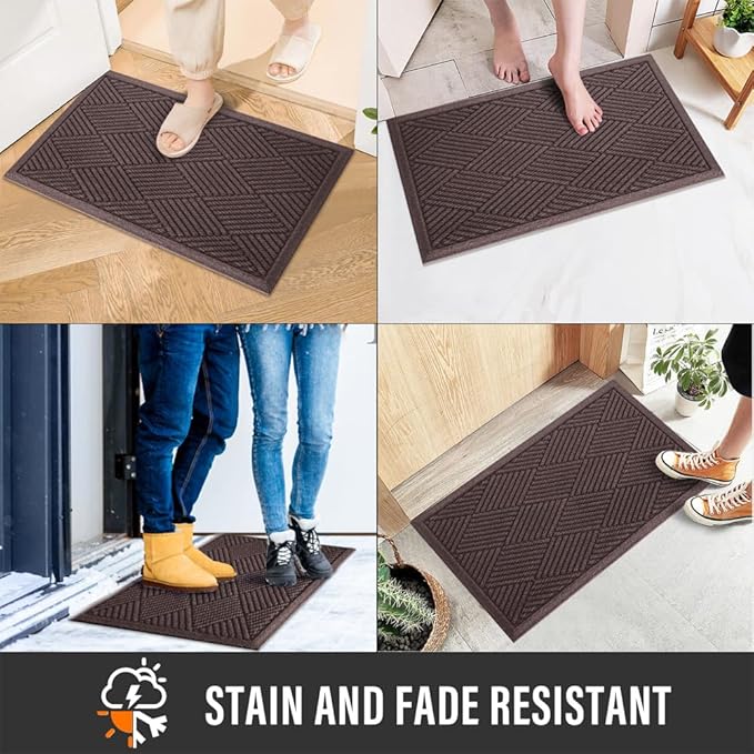 Sturdy Front Door Mat, Absorbent Muddy Dirt Resist Welcome Door Mats Outdoor - Image 5