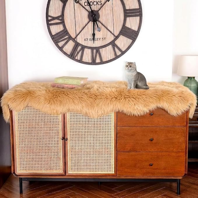 IRIWOOL Premium Genuine Fur Sheepskin Rug Real Australia Sheepskin Natural - Image 2