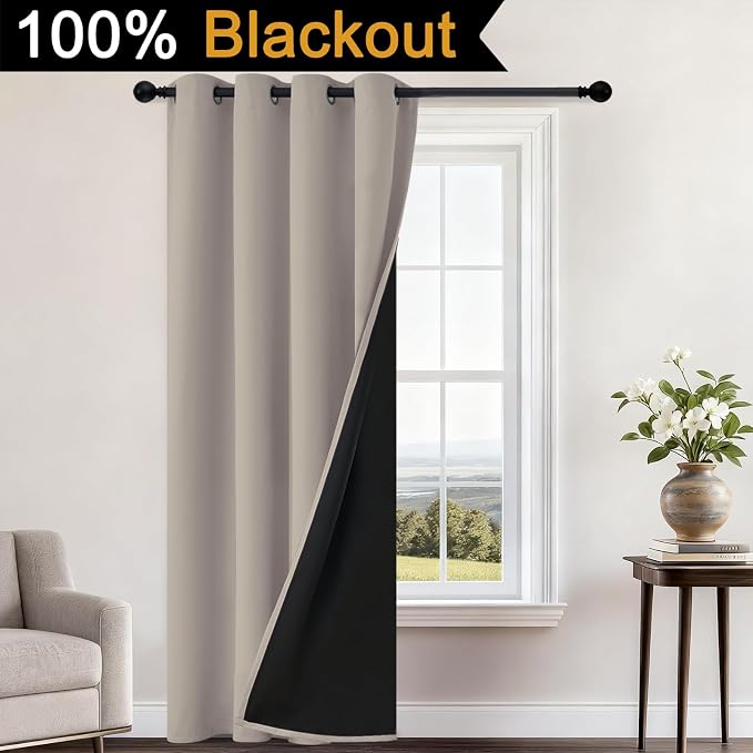 Yakamok Natural Blackout Curtains 96 Inches Long - Image 2