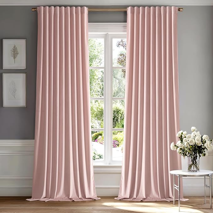 MIULEE Light Pink Velvet Curtains 52x84 inches Luxury Blackout Curtains | by MIULEE
