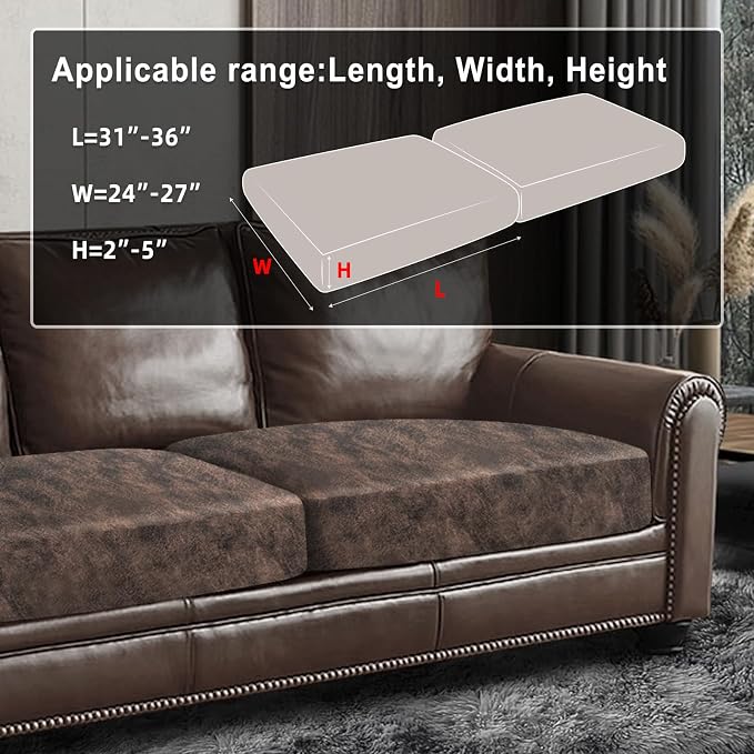 ANARACHON Leather Look Couch Cushion Covers Sofa Seat Slipcovers Sets Couches - Image 3