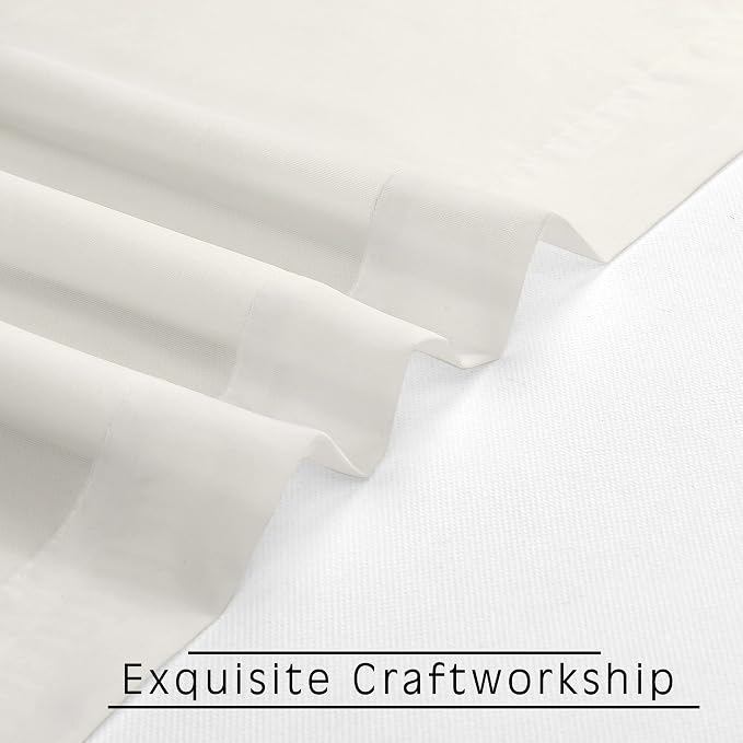 Sheer Curtains Ivory 45 inches Long Kitchen Curtains, Rod Pocket Clean Selvedge - Image 5