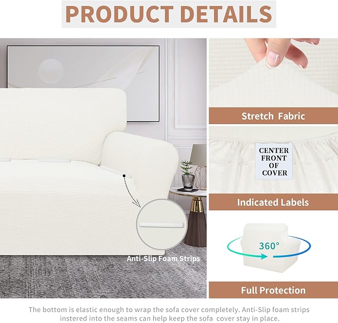 Easy-Going 100% Waterproof Chair Couch Cover, Stretch Jacquard Sofa Cover | - Image 4