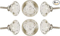 Perilla Home Set of 6 Crystal Bubble Knobs Decorative Glass Knobs for Home Kitchen Cabinet Vintage Hardware Cupboard Door Dresser Wardrobe Drawer Pulls (Clear)
