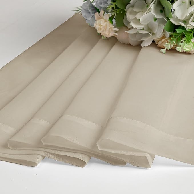Taupe Sheer Curtains 72 Inch Length 2 Panels, Light Filtering Soft Solid Voile - Image 7