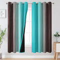 Brown and Teal Ombre Blackout Curtains by ESTELARTEXTILER