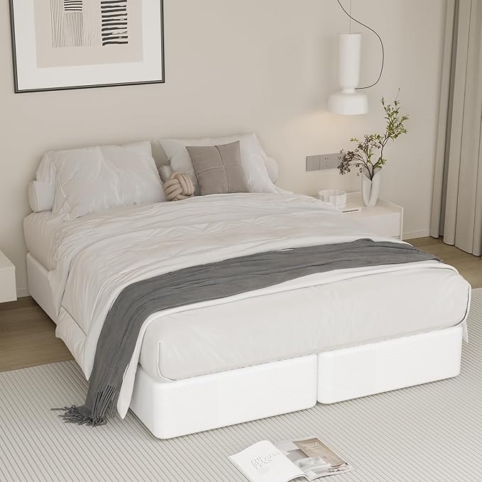 9 Inch Split Full Size Box Spring Metal High Profile Box Spring Full Size Bed with Fabric Cover, Heavy Duty, Mattress Foundation, Easy Assembly, Noise Free