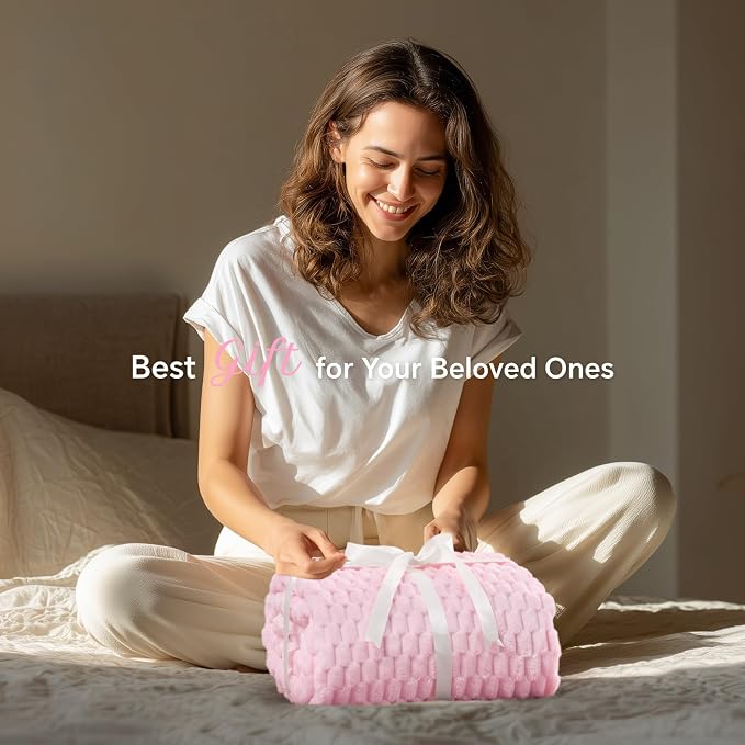 BEDELITE Twin Blanket for Couch, Soft Cozy Gifts for Women, Cherry Blossom | 3D - Image 2