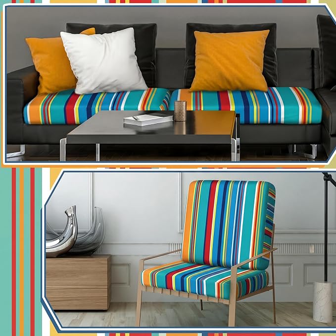 Geyoga 8 Pcs Patio Stretch Sofa Cushion Covers Outdoor Cushion Covers - Image 7
