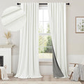 Extra Long Ivory Curtains for Living Room Blackout 108 Inch Sound Proof Wide by Pitalk
