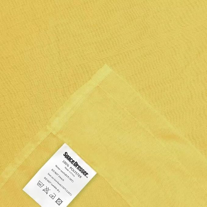 SpaceDresser Basic Rod Pocket Sheer Voile Window Curtain Panels Yellow 1 Pair 2 - Image 4
