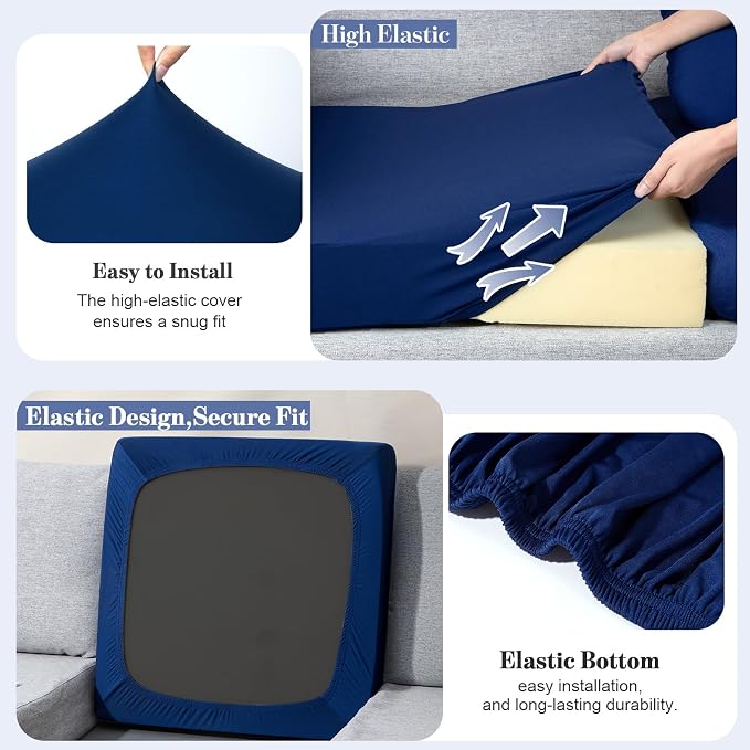 8Pcs Patio Cushion Covers Stretch Outdoor Furniture Protector Slipcovers | - Image 5