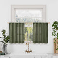 Kitchen Semi Sheer Linen Curtains 24 Inch Long by LAMIT