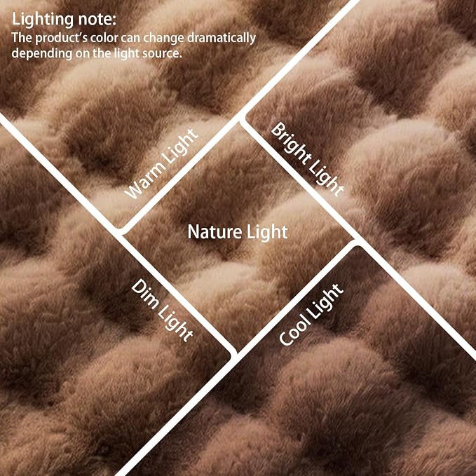 Coffee Rabbit Plush Rug 2'x6', Fluffy Shaggy Area Rug - Image 5