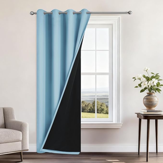 Yakamok Sky Blue 100% Blackout Curtains 84 Inches Long 52" Wide 1 Panel | by Yakamok