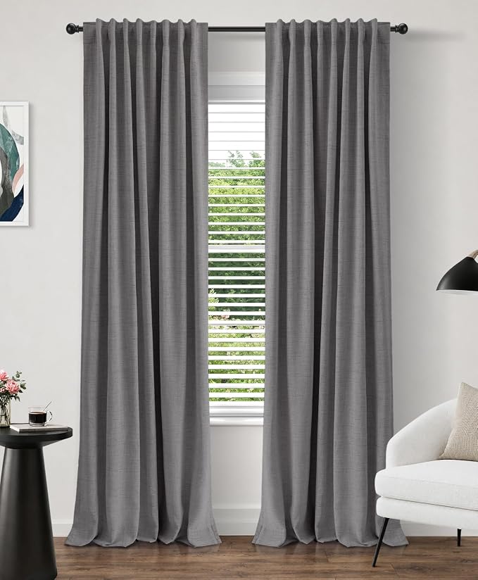 INOVADAY 100% Blackout Linen Curtains by INOVADAY