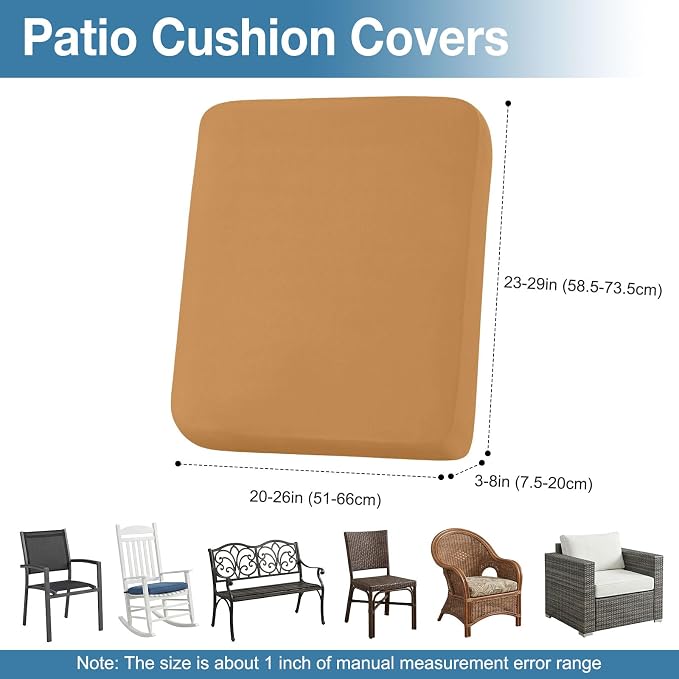 Waterproof Outdoor Cushion Covers, Stretch Patio Slipcovers | UV Resistant - Image 6