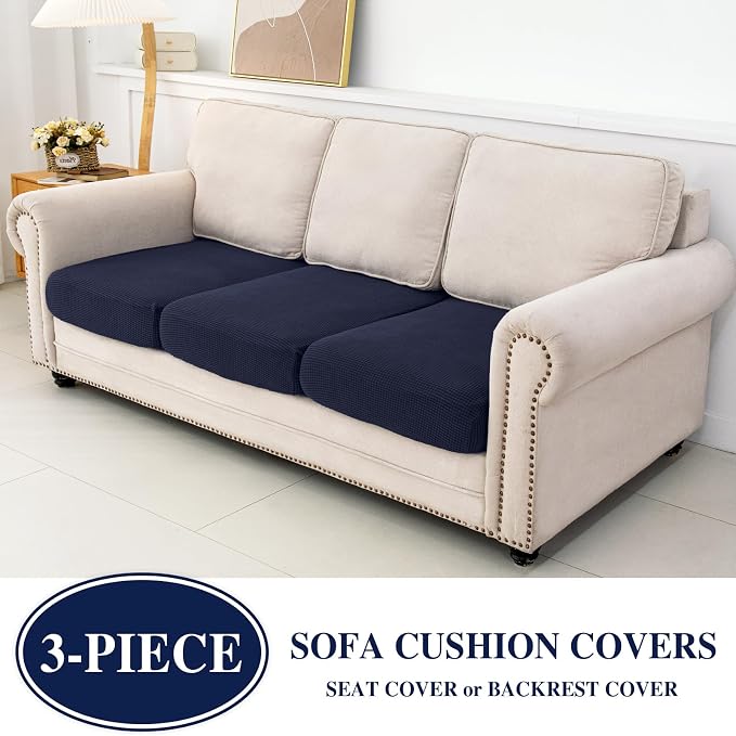 LA MEACK Couch Cushion Covers Seat Cushion Cover Stretch Couch Cover Separate - Image 2