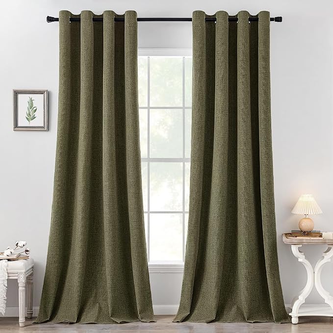 MIULEE 100% Blackout Linen Curtains by MIULEE