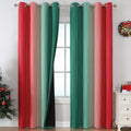 Red and Green Ombre Blackout Curtains 52Wx84L 2 Panels | Ombre Christmas by ESTELARTEXTILER