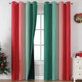 Red and Green Ombre Blackout Curtains 52Wx108L 2 Panels | Ombre Christmas by ESTELARTEXTILER