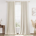 100% Blackout Linen Curtains 110 Inch Long by 52 Inch Wide 2 Panels Set by Guken