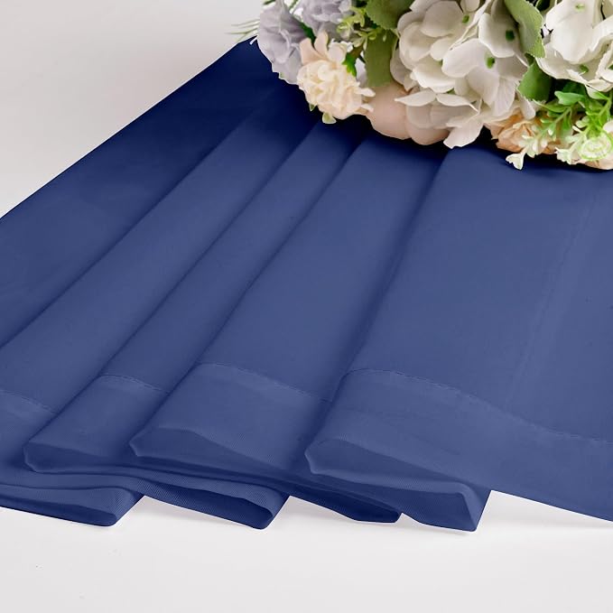 Chyhomenyc Royal Blue Sheer Curtains 84 Inches Long, 2 Panels | Light Filtering - Image 7