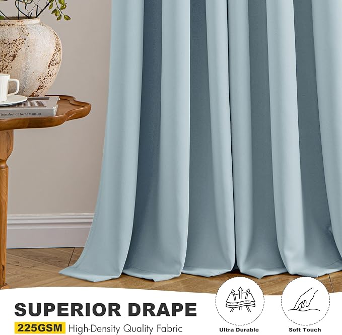 MIULEE Blackout Curtains for Bedroom 2 Panels 40 x 54 Inch Long Slate Blue | - Image 5
