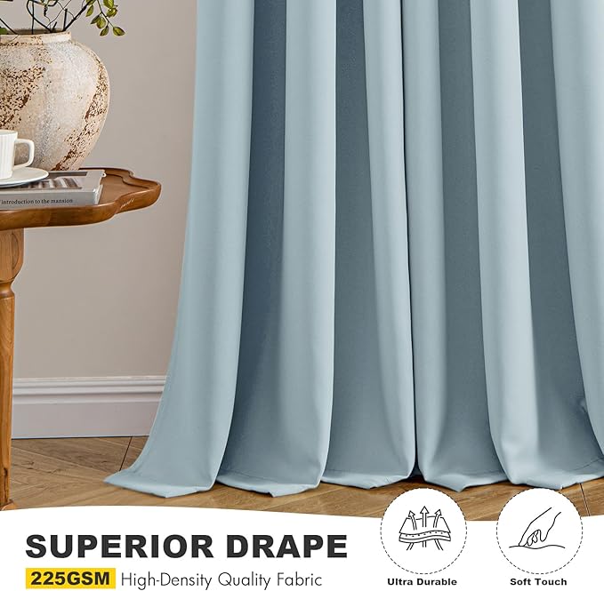 MIULEE Blackout Curtains for Bedroom 2 Panels 40 x 72 Inch Long Slate Blue | - Image 5
