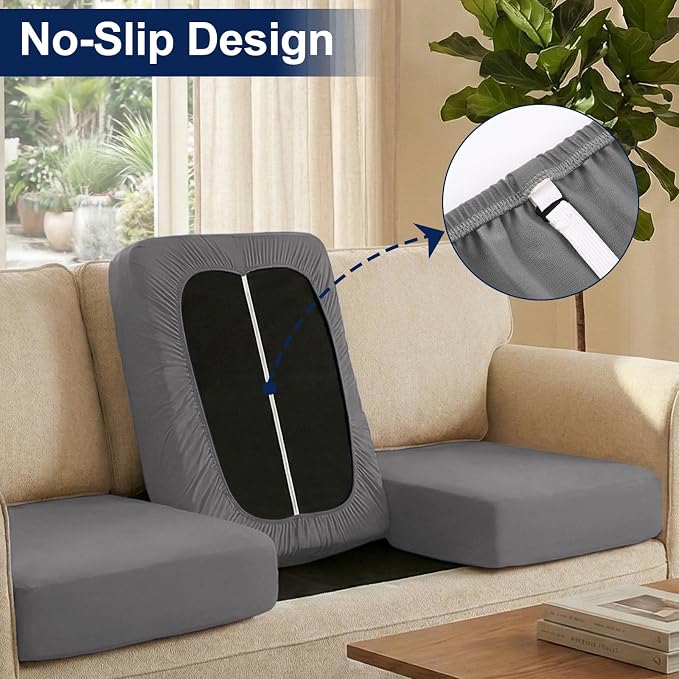 Smiry Waterproof Patio Cushion Covers, Stretch Outdoor Furniture Covers | Couch - Image 4