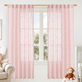 72 inch Pink Semi Sheer Linen Curtains by LAMIT