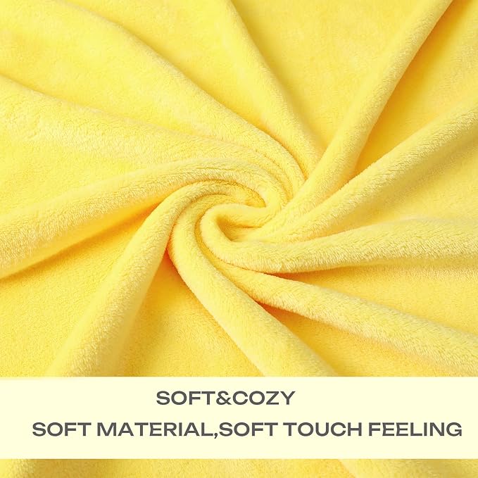 Yellow Fleece Plush Throw Blanket 50"x60"for Couch Sofa Fuzzy Cozy Flannel | - Image 4