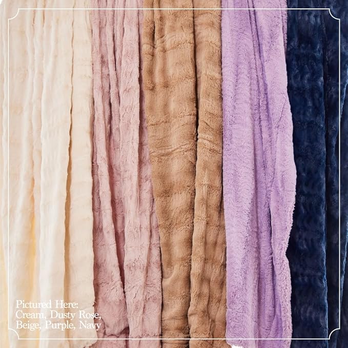 The Connecticut Home Co Bedding Blanket, King 108x90, Soft Fluffy Room Decor, Cozy Warm Throws for Bed, Gifts for Women, Bedroom Cute Aesthetic Blankets Faux Fur and Sherpa Gray
