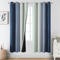 Sage Green and Navy Blue Ombre Blackout Curtains by ESTELARTEXTILER