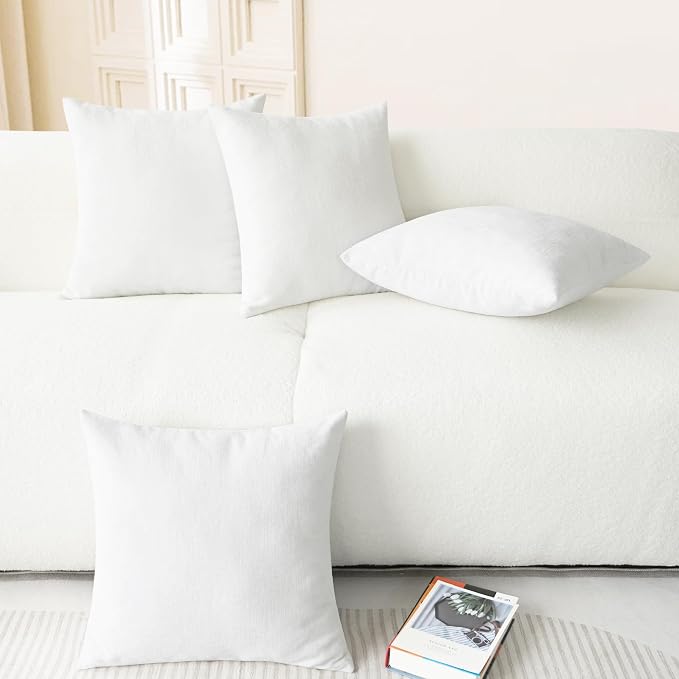 CaliTime Decorative Couch Throw Pillow Covers 18 X 18 Inches True White | Pack - Image 6