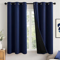 MIULEE Navy Blue 100% Blackout Curtains by MIULEE