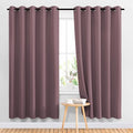 NICETOWN Blackout Curtains Panels for Bedroom - Grommet Room Darkening Noise Reducing Thermal Insulated Solid Privacy Window Treatments for Living Room (2 Panels, W66 x L72, Dry Rose)