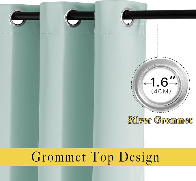 NICETOWN Aqua Blue Doorway Curtains 78 inches Long, Grommet Privacy Door - Image 2