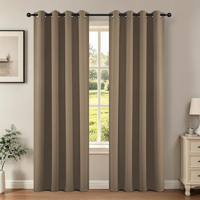 Joydeco Blackout Curtains 84 Inch Length 2 Panels Set, Thermal Insulated Long by JOYDECO