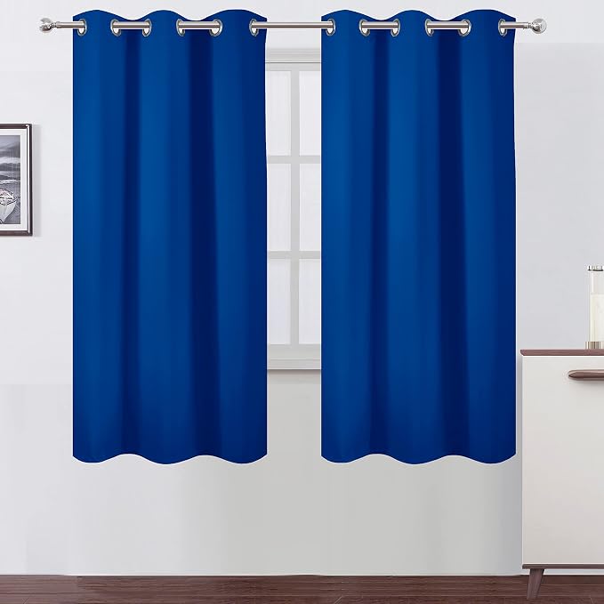 Royal Blue Thermal Blackout Curtains/42 x 72 Inch/Set of 2 Panels Room by Lemomo