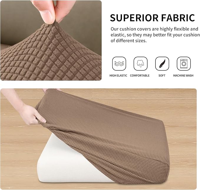 Easy-Going Stretch 3 Pieces Oversized Couch Cushion Cover - Image 5