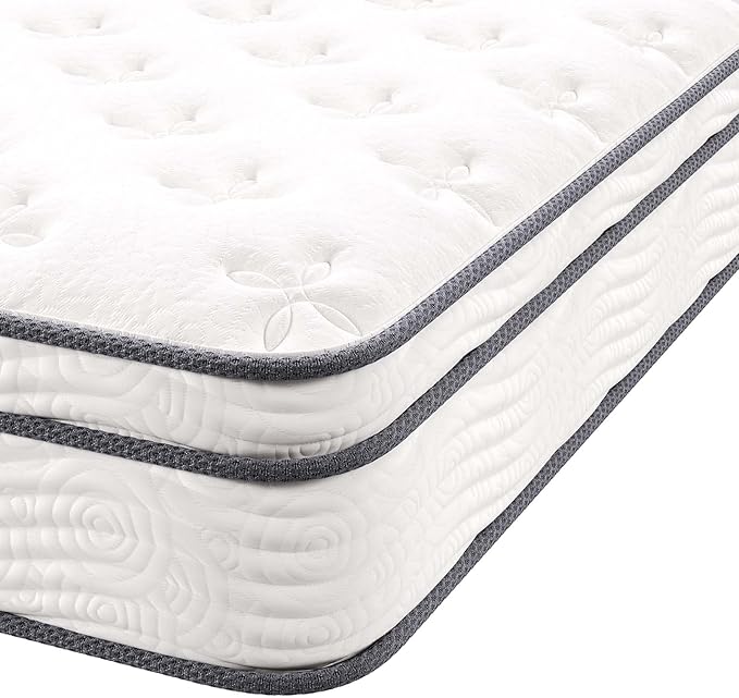 Modway Jenna 10” Innerspring and Memory Foam Queen Mattress With Individually Encased Coils