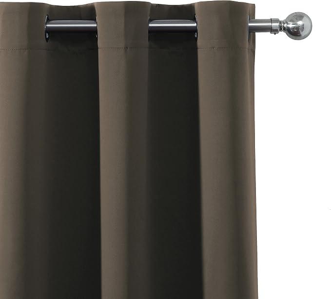 Blackout Curtains 66 x 84 inch/Chocolate Brown Curtains Set of 2 Panels/Thermal - Image 6