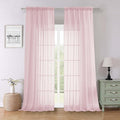 Blush Pink Sheer Curtains 96 Inches Long 2 Panels Set, Modern Farmhouse Decor by Lecloud